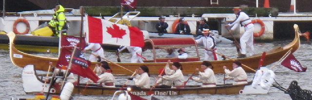 Canadian canoe and Venetian gondola at Jubilee Pageant