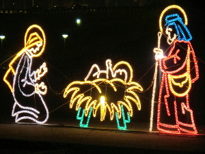 Christmas crib lights at Regua, Portugal