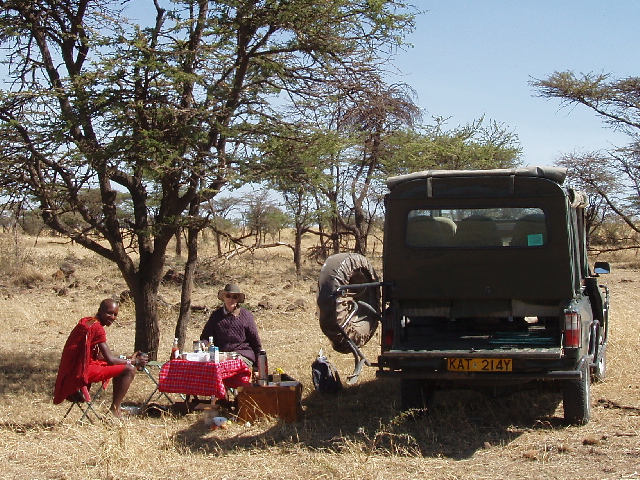Breakfast on game drive, Masai Mara, Kenya
