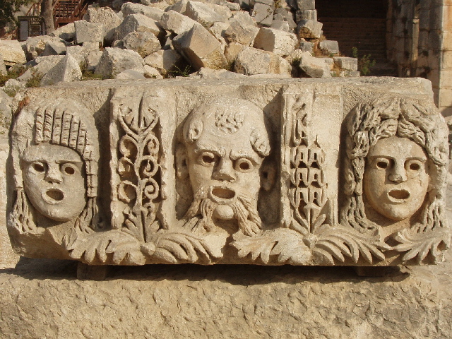 Carved masks at Myra - Lycian coast Turkey 2008