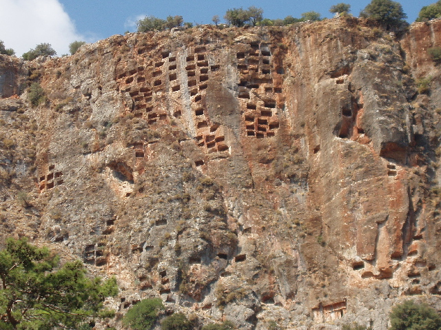 Pigeon hole tombs at Pinara -  Lycian coast Turkey 2008