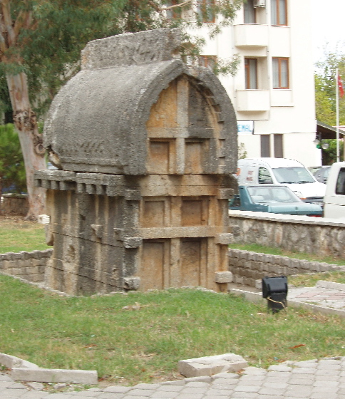 Sarcophagus tomb at Fethiye  -  Lycian coast Turkey 2008